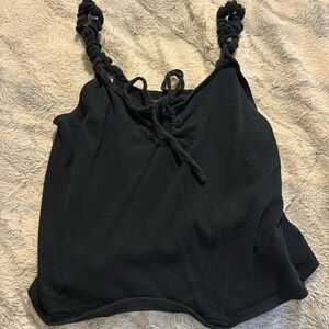 black cropped tank top from American Eagle